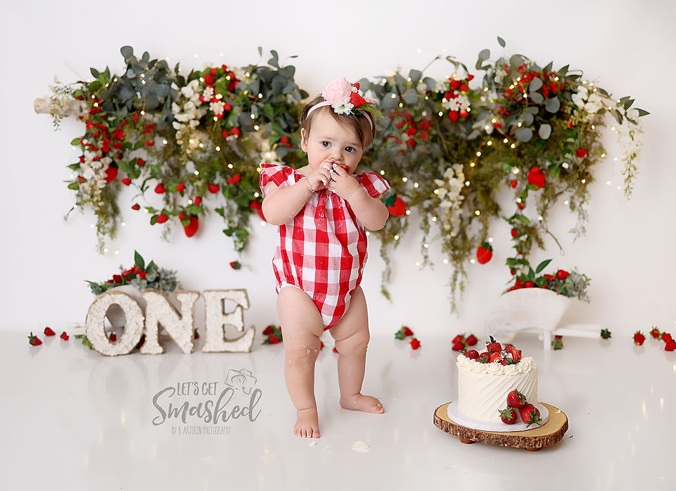 Thumbnail: Strawberry Garden backdrop (with props printed on the backdrop)