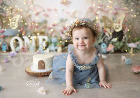 South Jersey Photographer- floral, purple, fairy, woodland, girl, mushroom, 1st Birthday, cake smash, fairy 1st Birthday