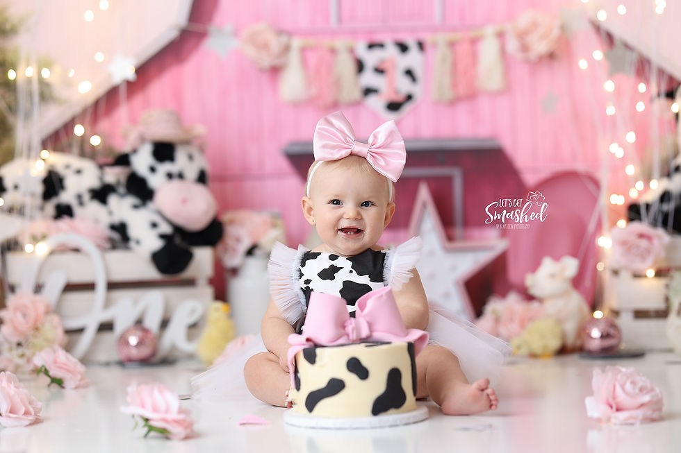 Thumbnail: Pink Barn Glam (with props printed on backdrop)