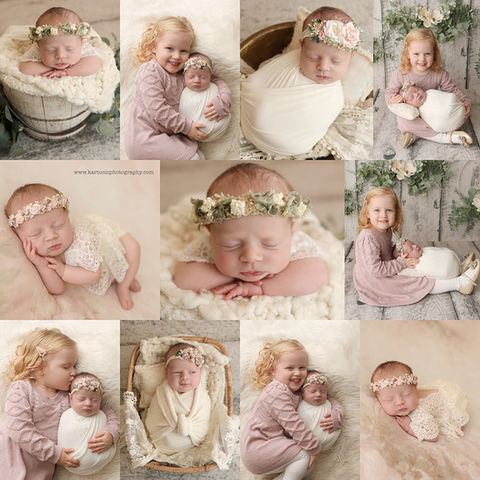 South Jersey Newborn Photographer, Floral, blush, girl pose, sibling, floral
