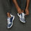 Thumbnail: Runner Outdoor Lightweight Premium Footwear Men's Designer Shoes - blue white running sneakers - guy wears sneakers
