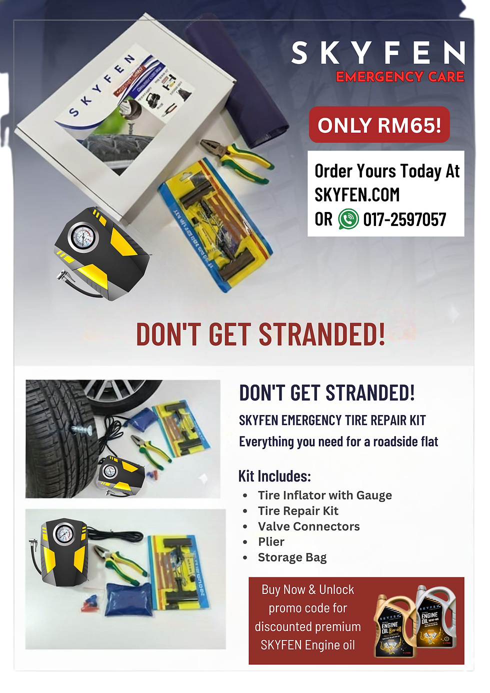 SKYFEN EMERGENCY TIRE REPAIR KIT