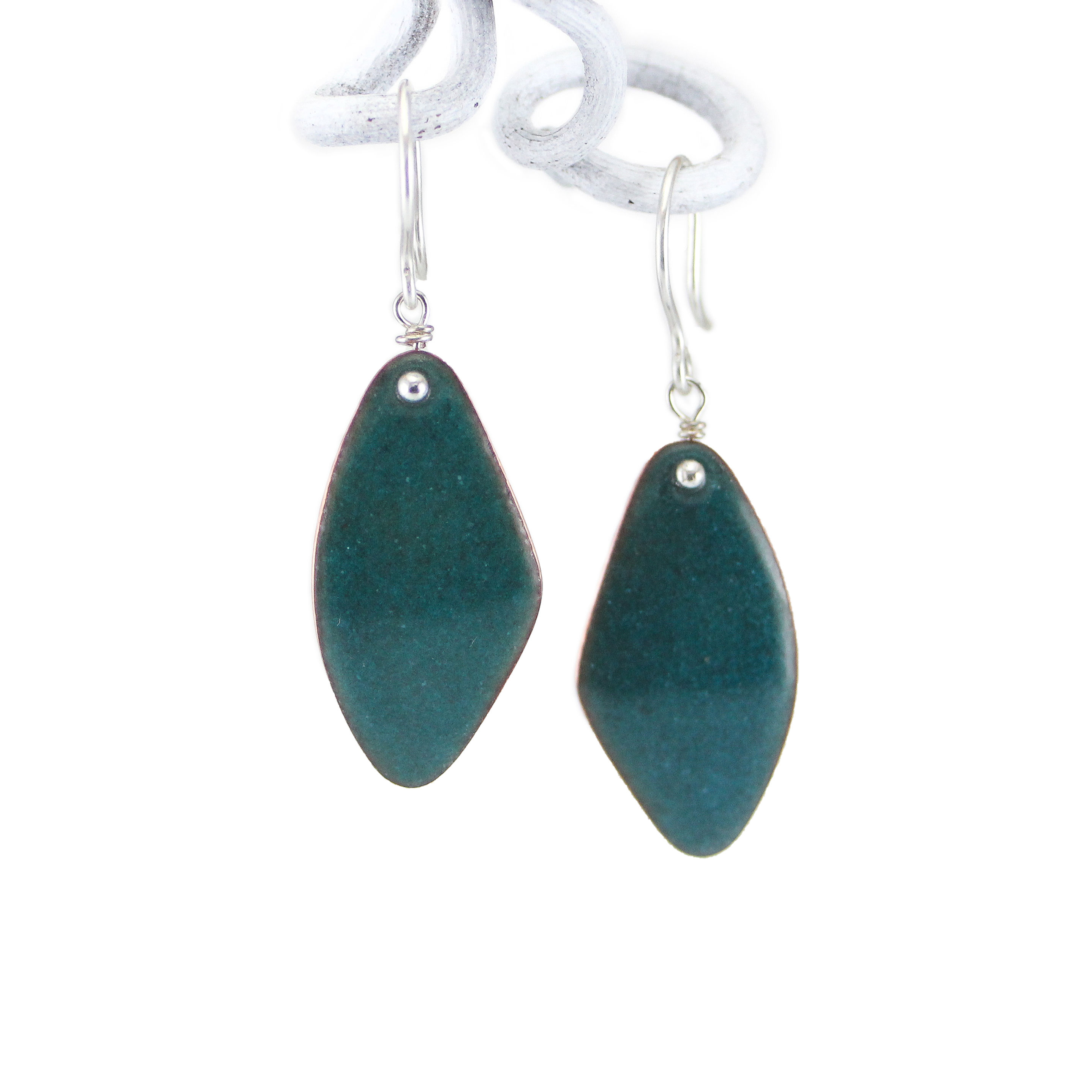 Ohrhänger, Rhomben, turquoise green