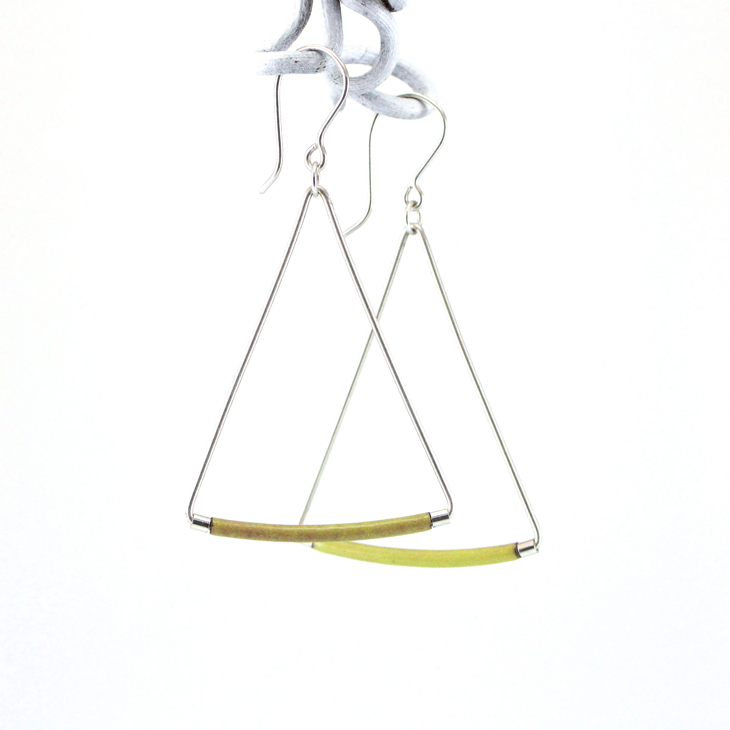 Emaille-Silber-Ohrhänger, melon yellow