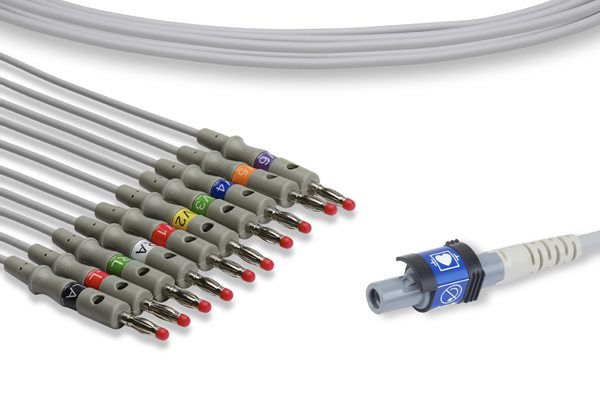 Welch Direct-Connect EKG Cables Alternative to RE-PC-AHA-BAN, Compatible