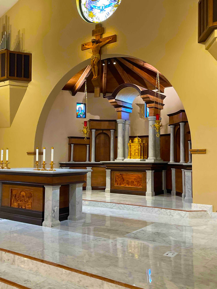 KGM Builders Religious Facility Construction interior of church closeup