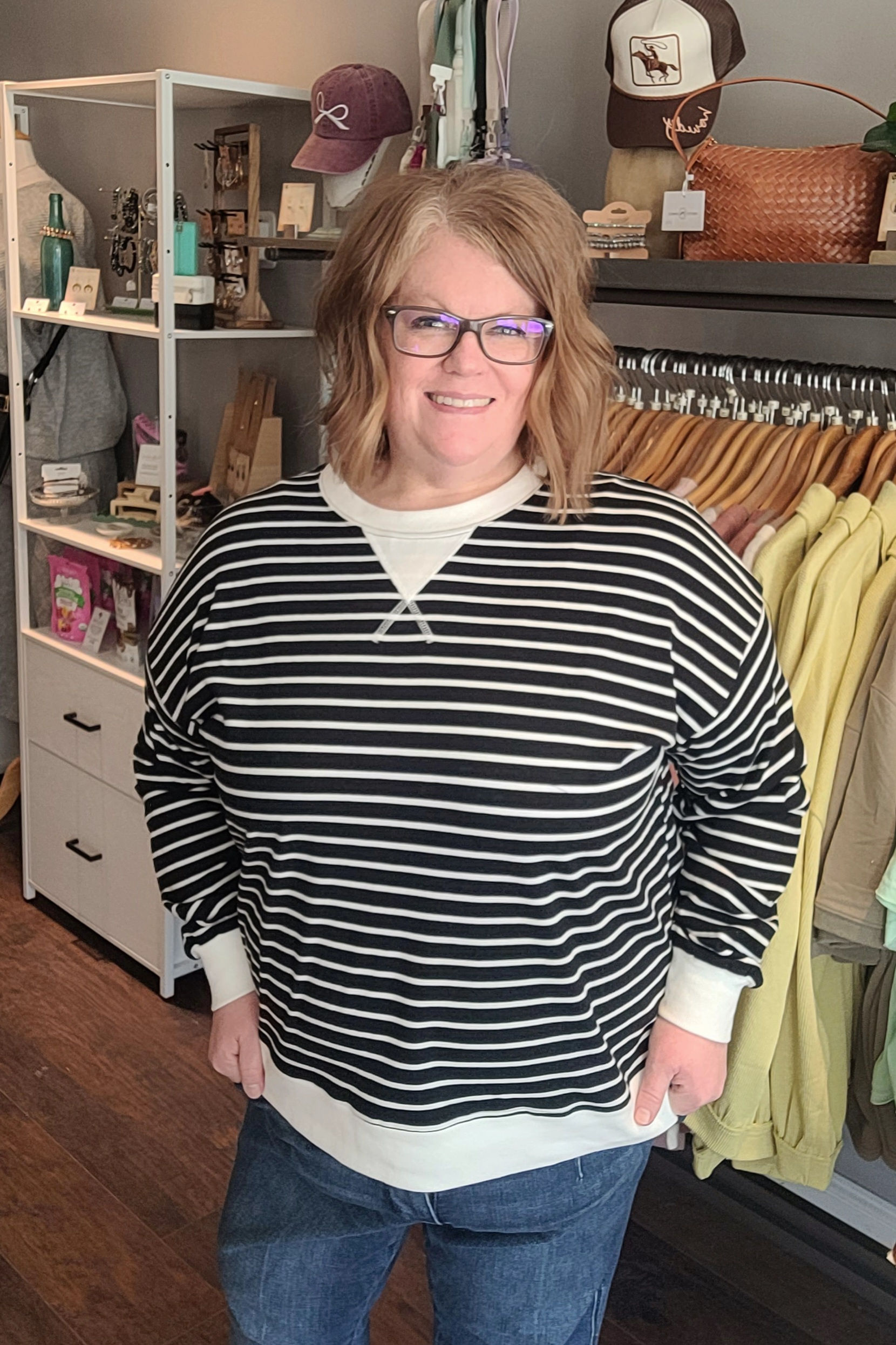 Black Stripe Sweatshirt