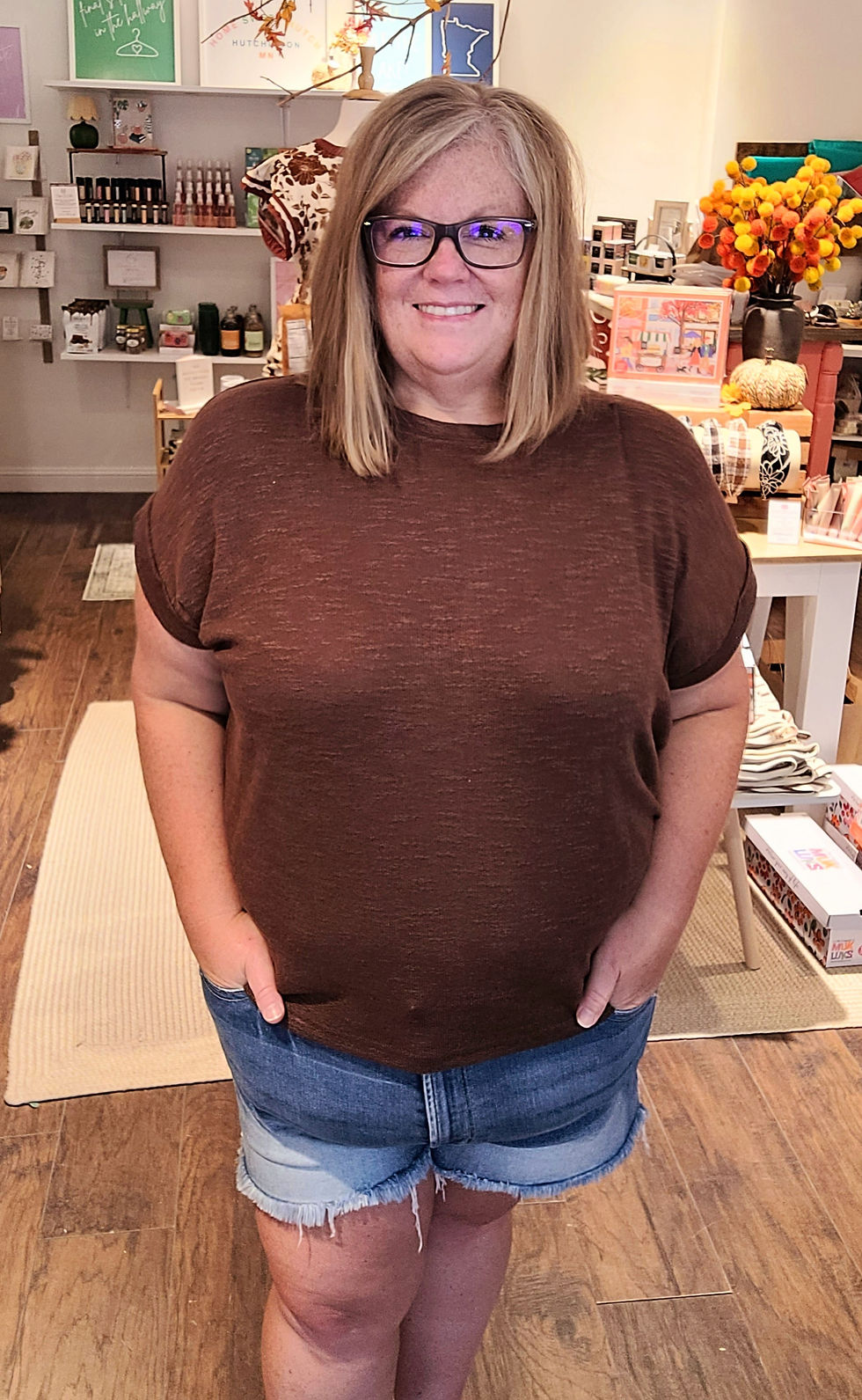 Brown sweater front view