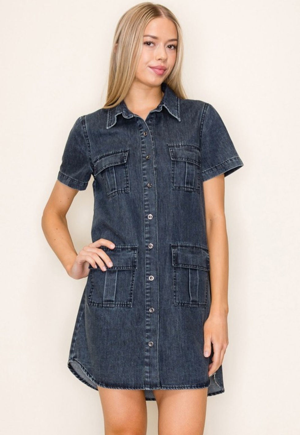 Thumbnail: Washed Black Denim Dress