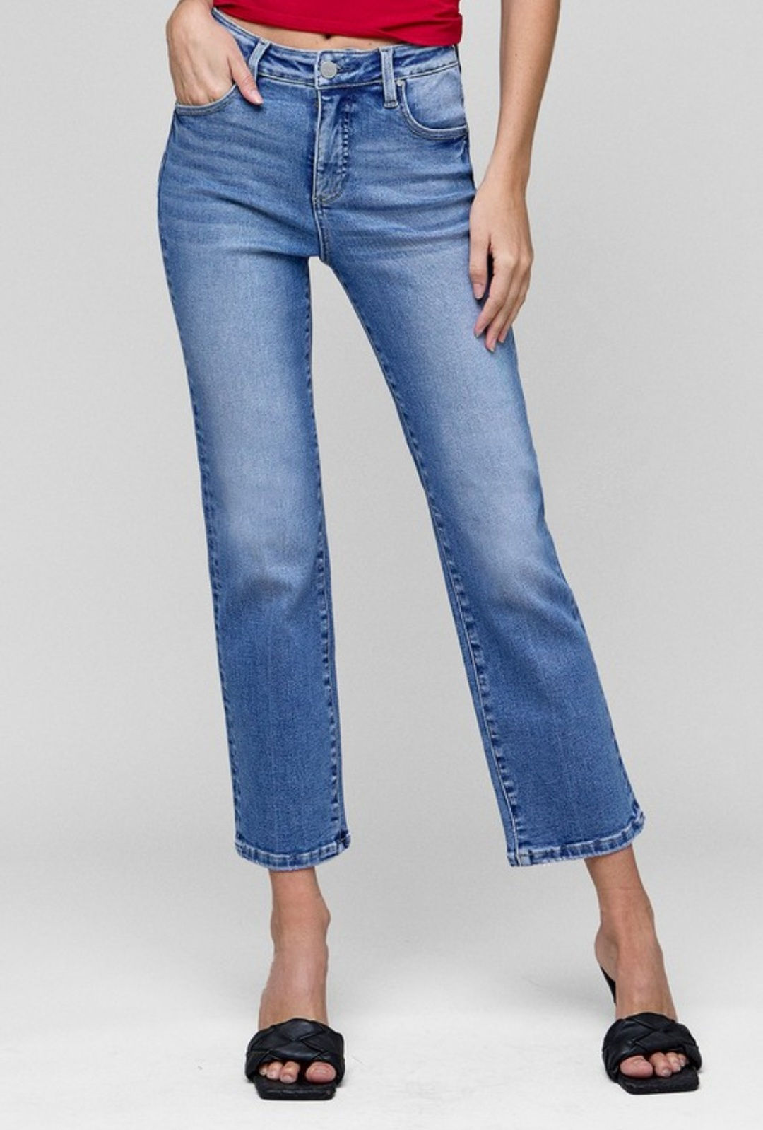  Risen Straight Leg Crop Capri Denim
