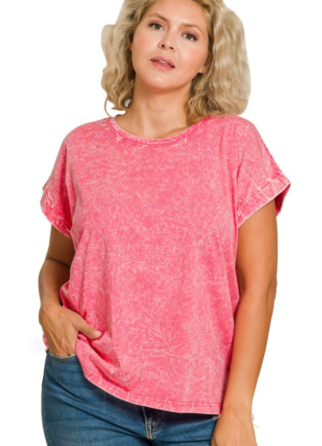 Burnout Tee - Fuchsia