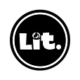 Lit Logo black circle white letters that spell Lit.