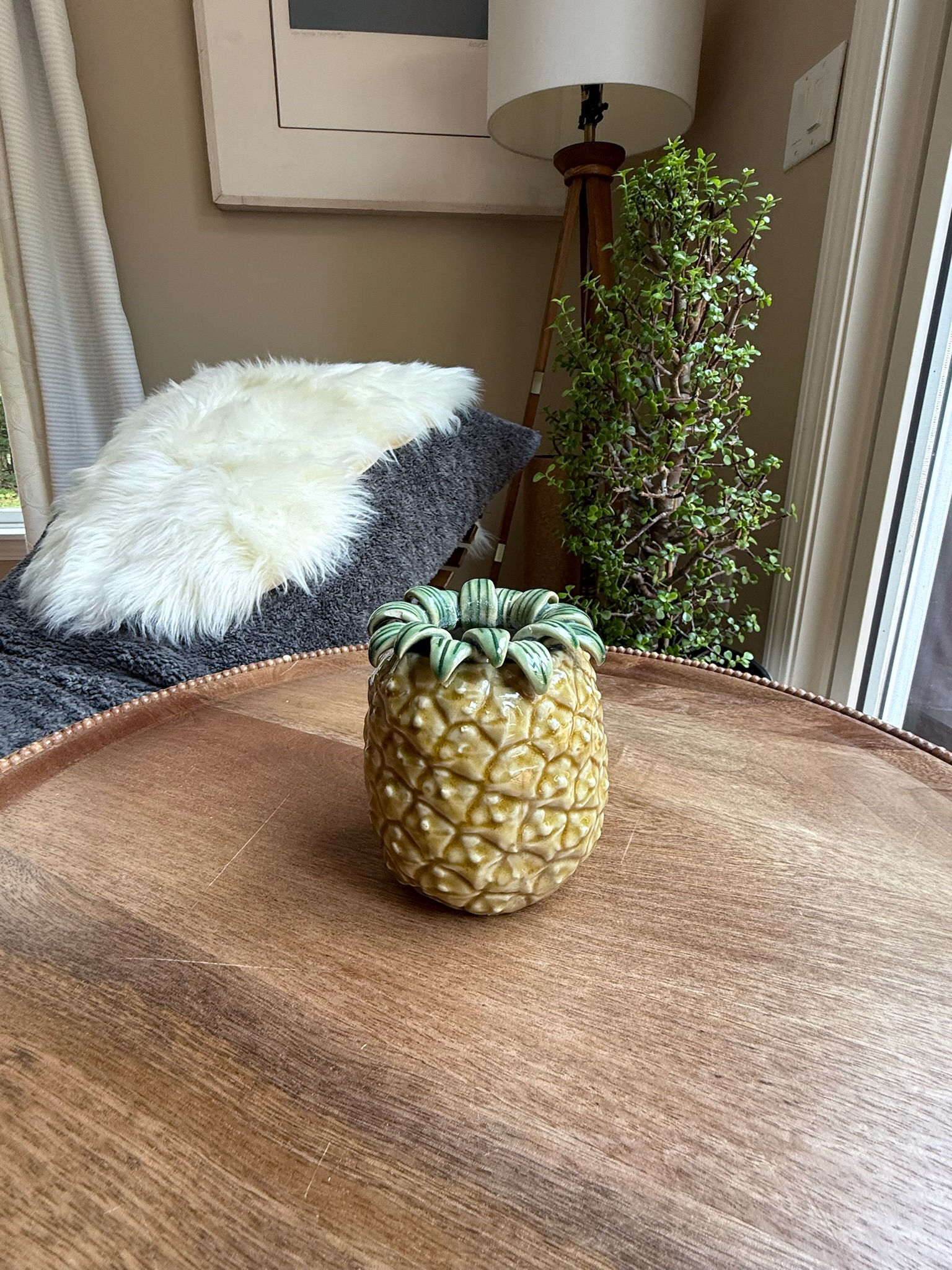 Vintage Ceramic Pineapple Jar – Mid-Century Tiki Kitchen Canister