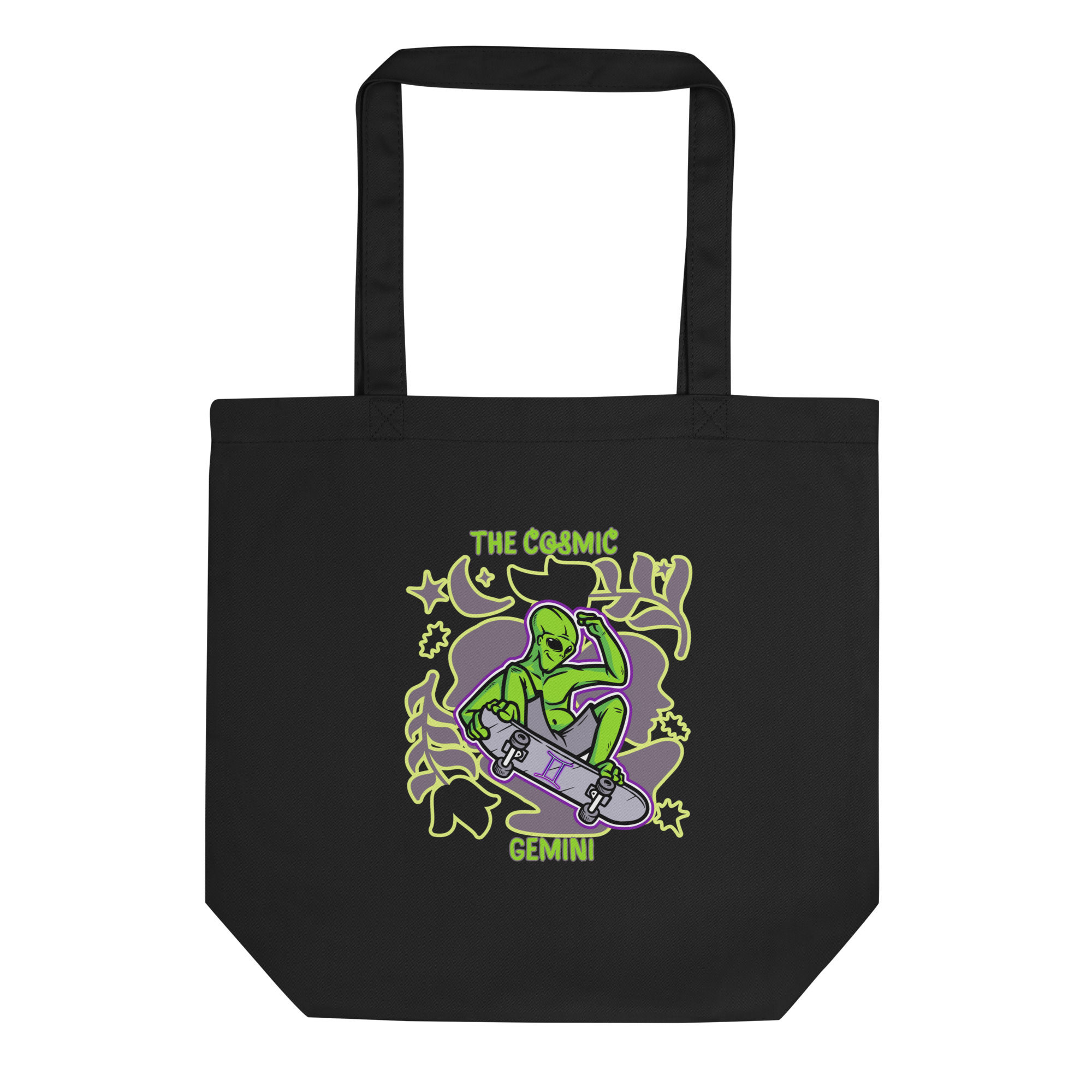 THE COSMIC -GEMINI- ALIEN/SKATEBOARD ECO TOTE