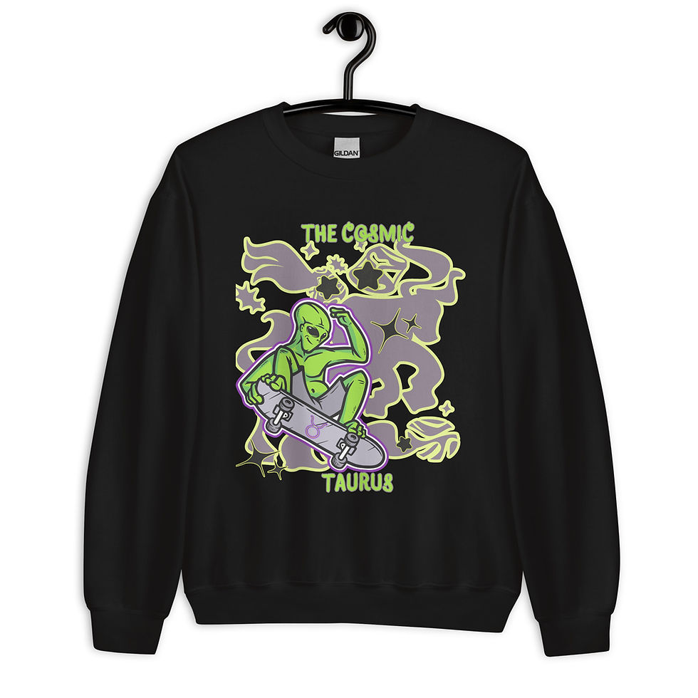 THE COSMIC -TAURUS- ALIEN/SKATEBOARD SWEAT SHIRT
