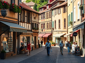 cultural corridor with stores, housing and tourists in europe.jpg