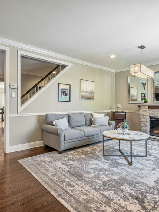 open concept living room hardwood floors Lyndhurst NJ home for sale