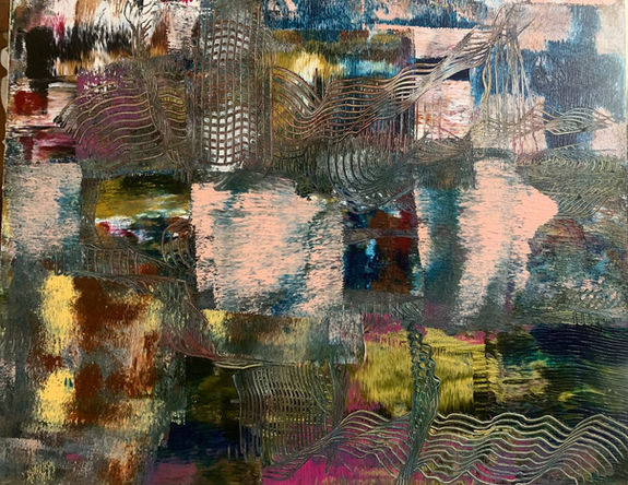In the waves of Change we find our True direction, Acrylic on Canvas, 24 x 30 Inches, Aash