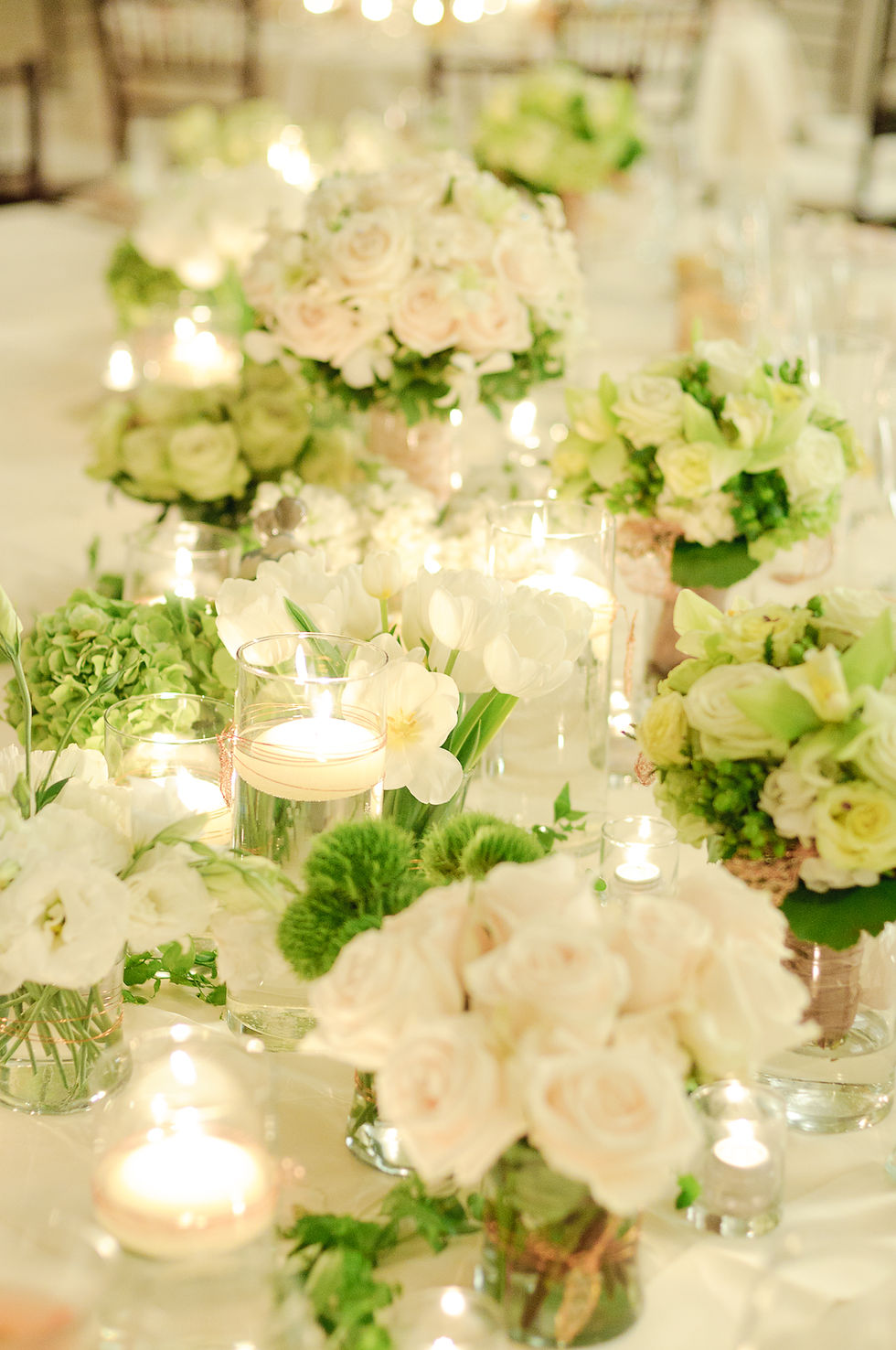 All white bridal table