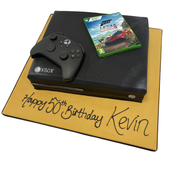 A beautifully decorated cake inspired by the popular Xbox Forza video game, perfect for gaming enthusiasts celebrating a special occasion.