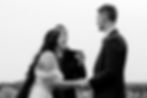 Bride and groom happily look at each other during ceremony at Black Butte Ranch in Sisters, Oregon