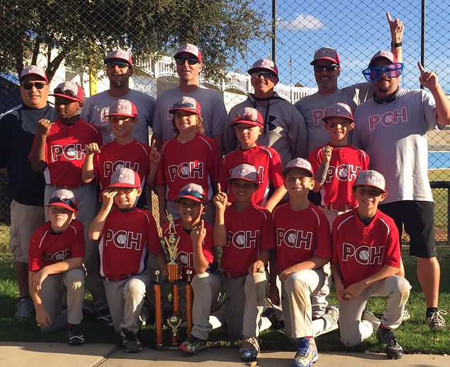 Pacific Coast Hardball 10U Boys celebrating their hard fought victory
