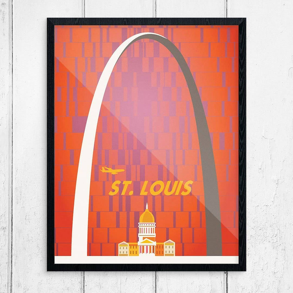 St. Louis Gateway Arch Vintage Travel 11 x 14 art print by Fridgedoor