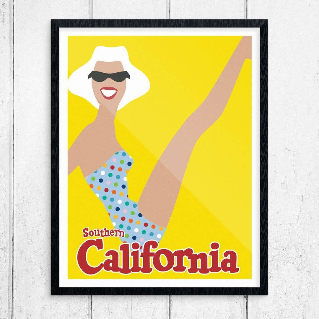 Southern California Sunbather Travel 11 x 14 art print by Fridgedoor
