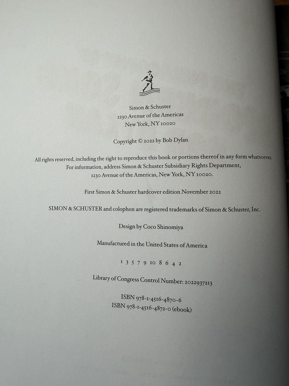 Bob Dylan The Philosophy of Modern Song First Edition First Printing 2022 HC