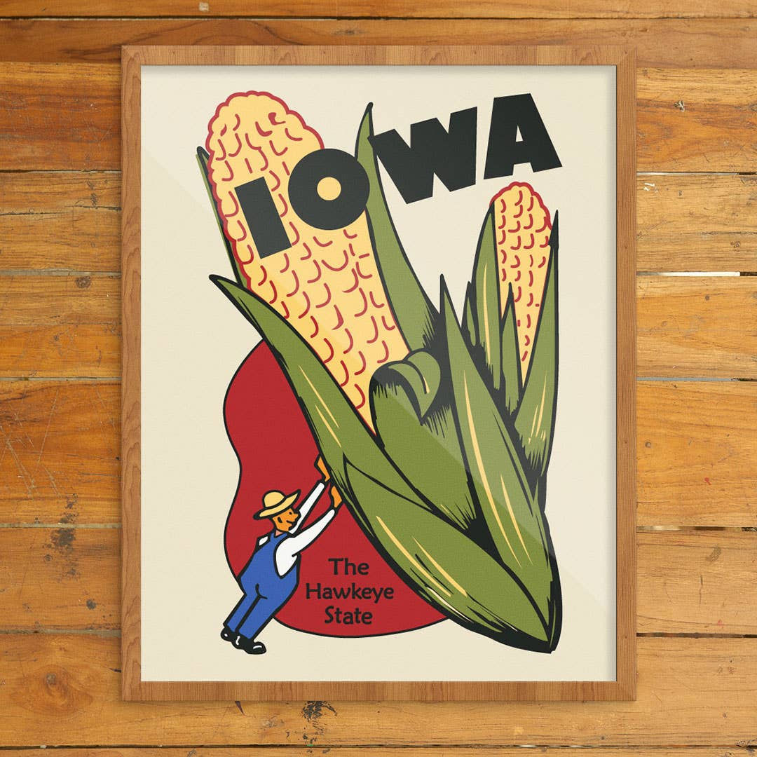 Iowa Corn The Hawkeye State 11 x 14 art print by Fridgedoor