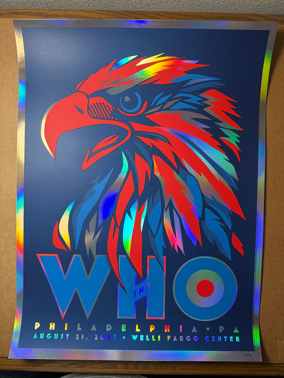 Thumbnail: The Who Philadelphia 2025 Poster Daniel Stiles Rainbow Foil #36/40