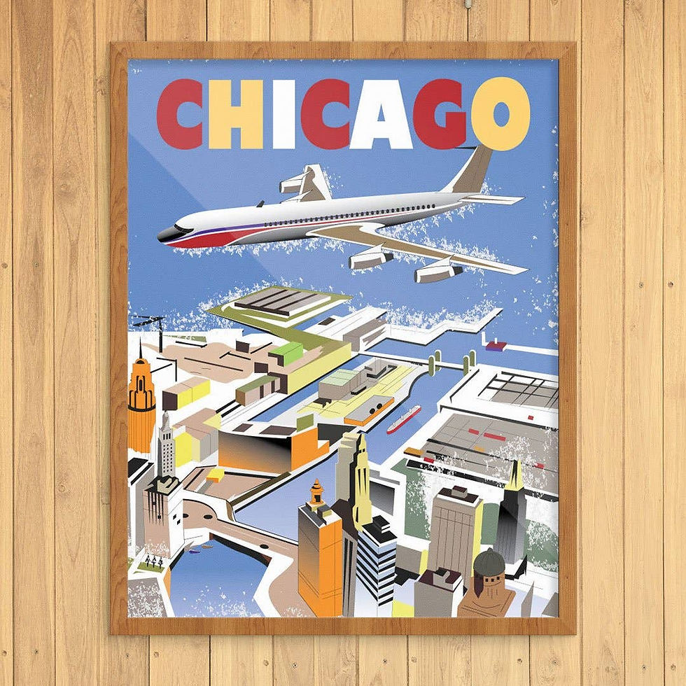 Chicago River by Air 11 x 14 art print by Fridgedoor