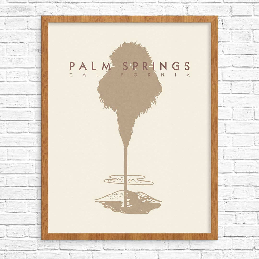 Palm Springs California Palm Tree 11 x 14 art print by Fridgedoor