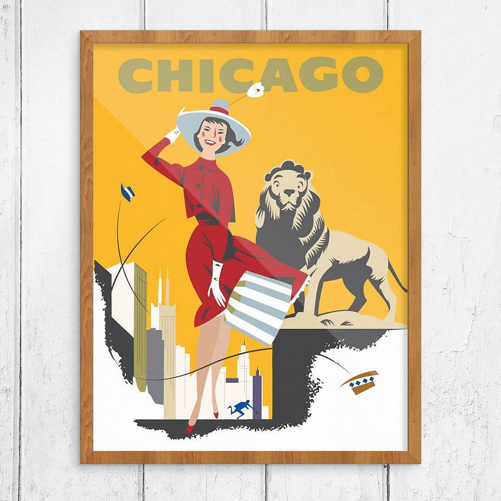 Chicago Windy City Shopper 11 x 14 art print by Fridgedoor