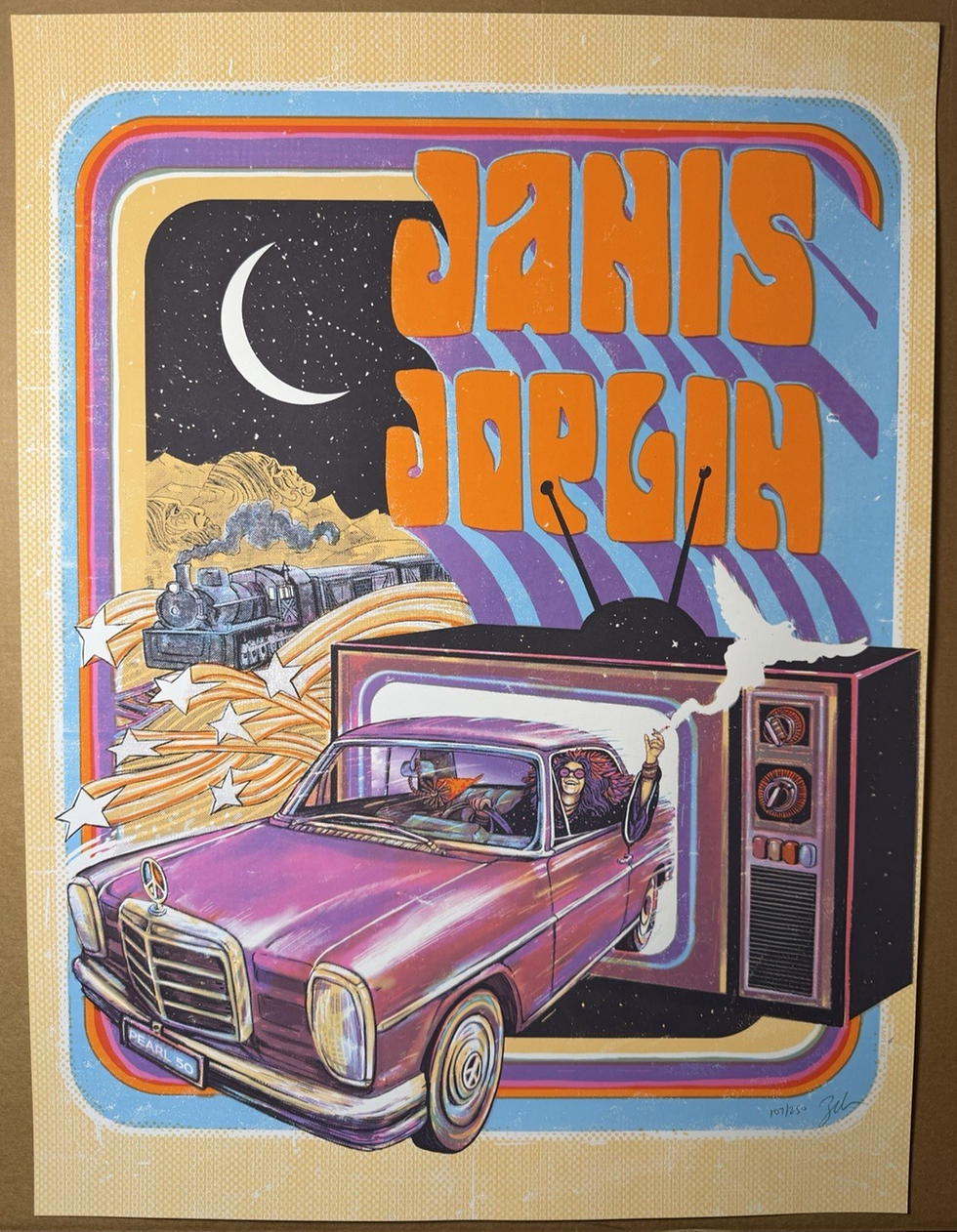 Janis Joplin Pearl 50th Anniversary Poster Main Edition #107/250 Zeb Love