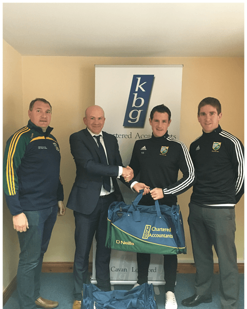 Mark Reilly Presents gear bags to Ballyhaise GFC