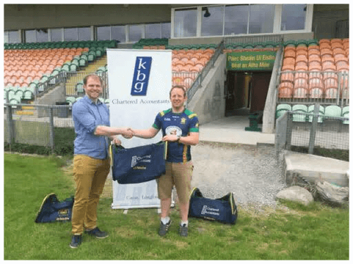 Denis Dolan Presents gear bags to Ballinamore GFC
