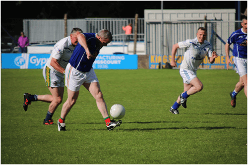 Larry Reilly, still hasn't lost the touch, played for Cavan Legends team in Joe McCarthy Legends Charity game.
