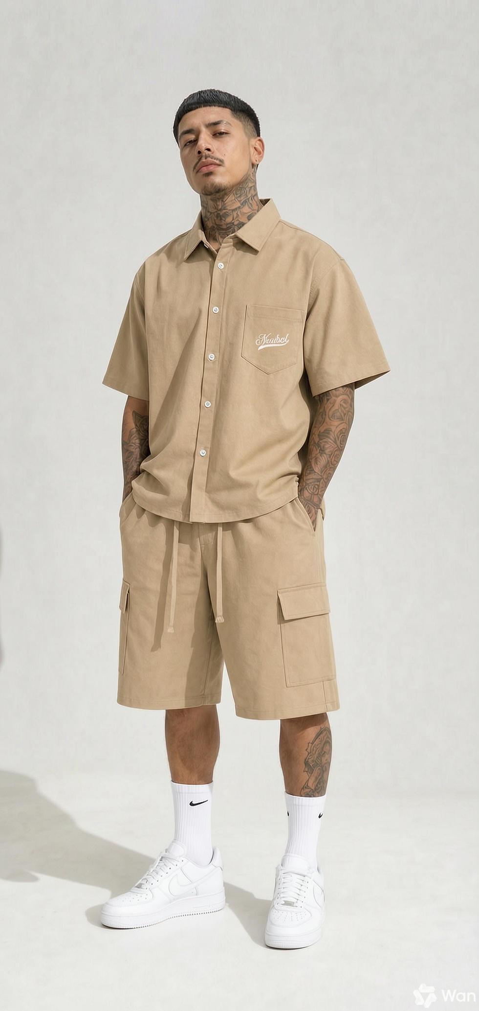Thumbnail: Unisex Drawstring Cargo Shorts