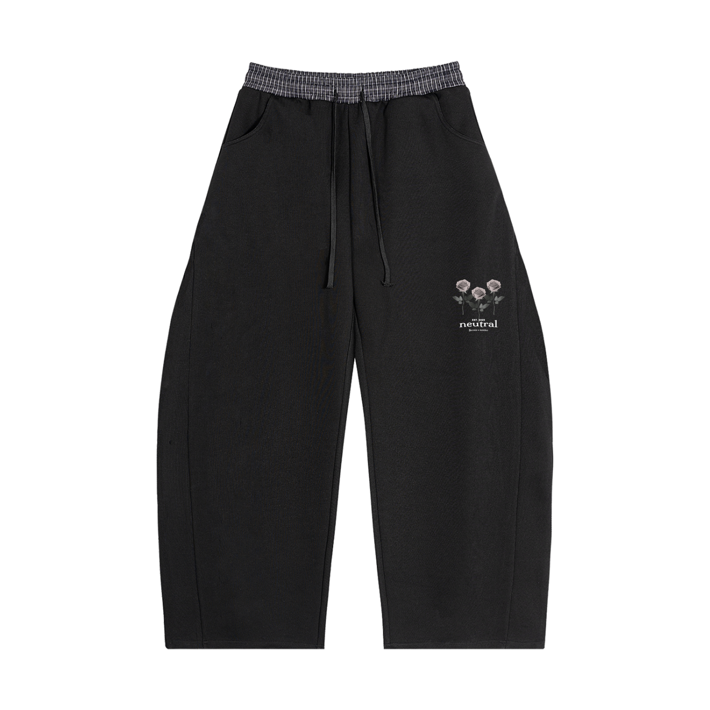 Plaid Waistband Barrel Sweatpants