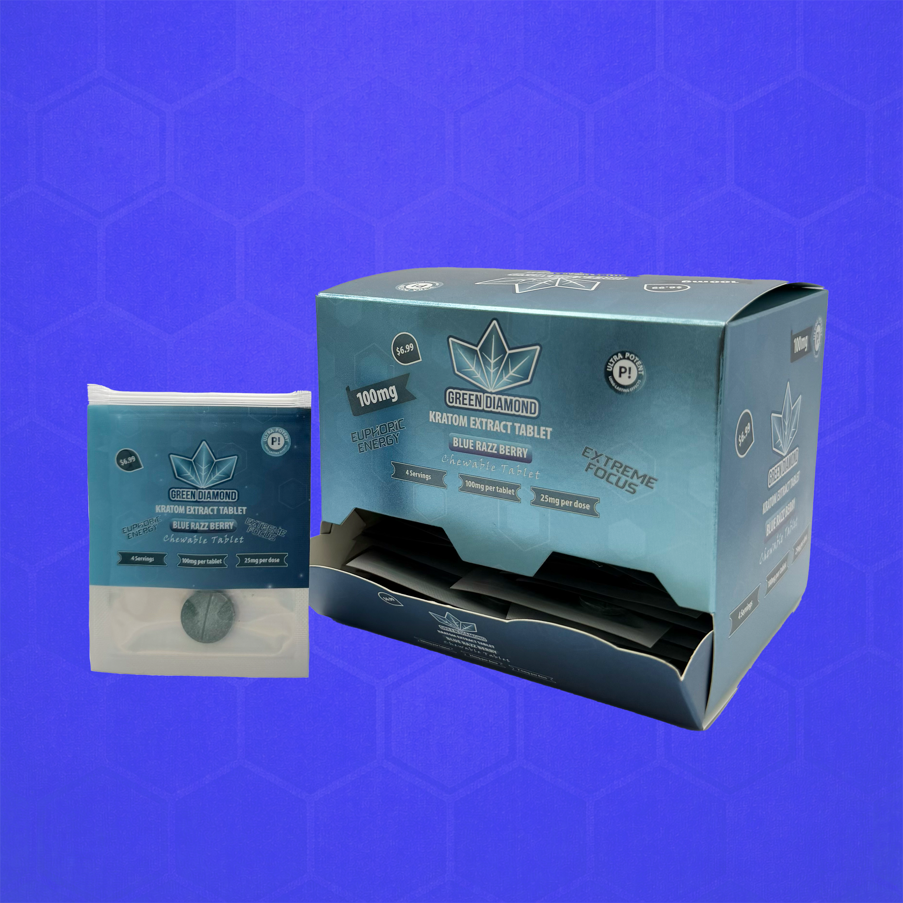 Blue Razz Berry Kratom Tablets