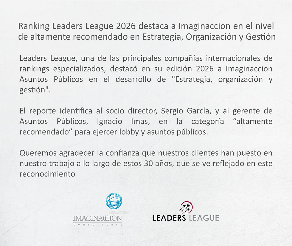 Ranking Leaders League 2026 destaca a Imaginaccion en el nivel de altamente recomendado en Estrategia, Organización y Gestión