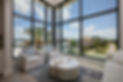 Living area with large impact-resistant windows with view of outside in Florida