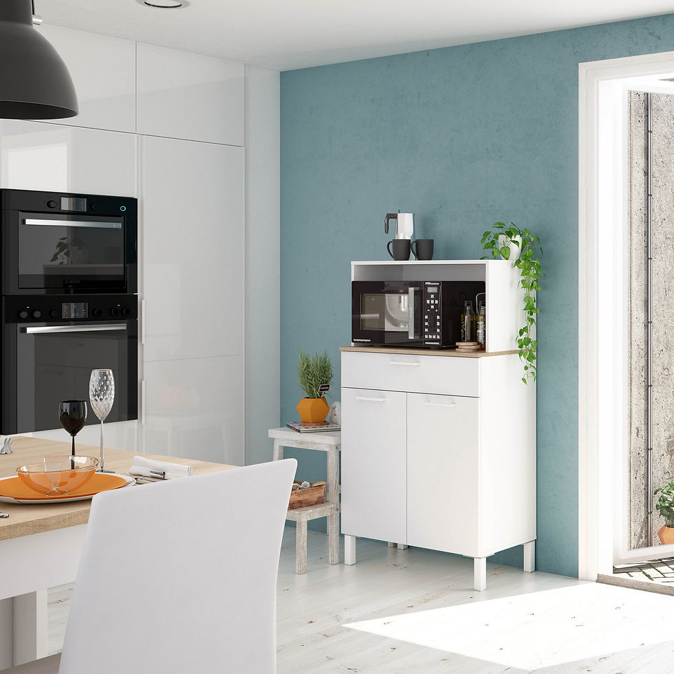 Miniaturbild: Küchenbuffet Küchenschrank, Singleküche, Mehrzweckschrank, weiß
