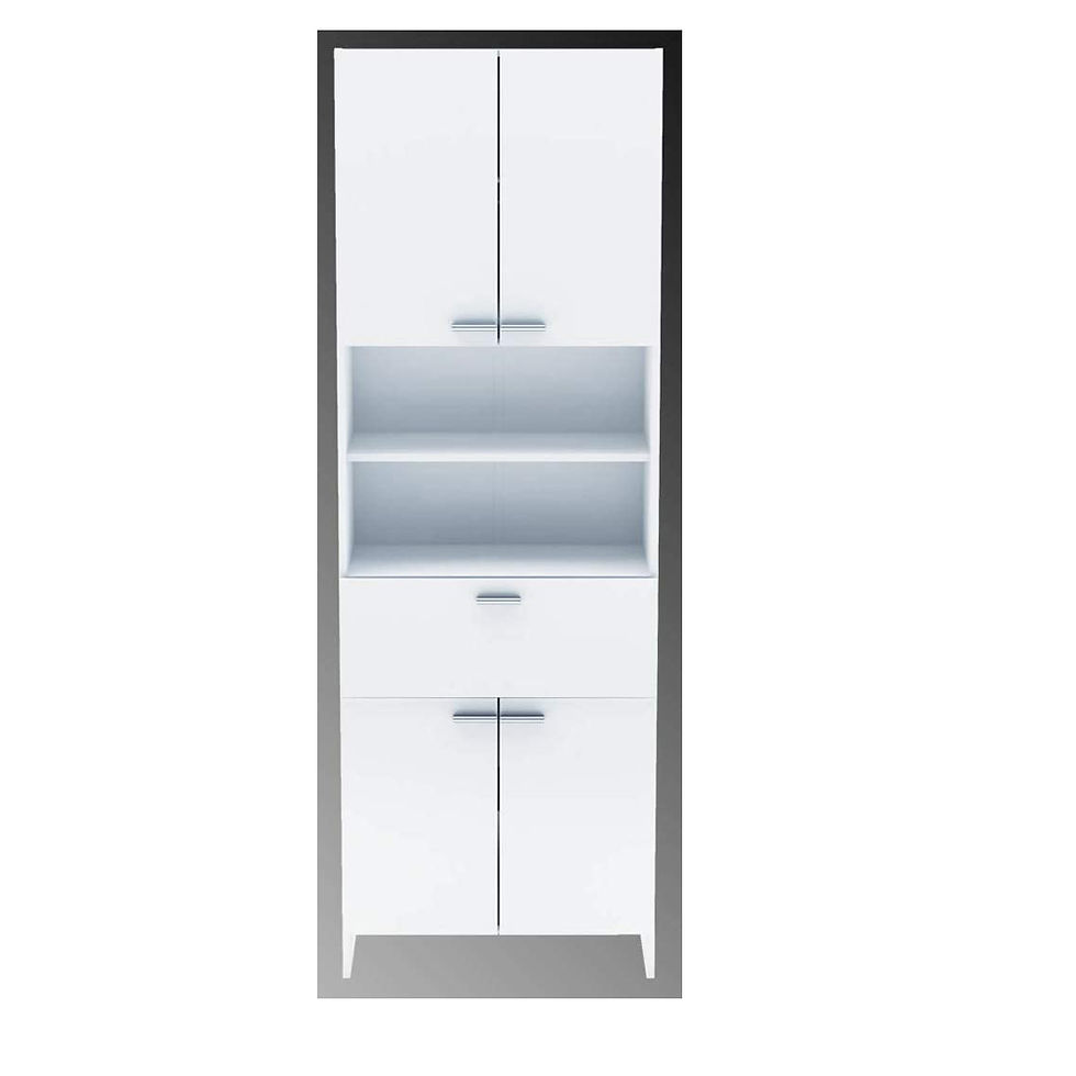 Miniaturbild: Badschrank Coral weiß Hochschrank Badezimmerschrank Regal Spiegel Hängeschrank