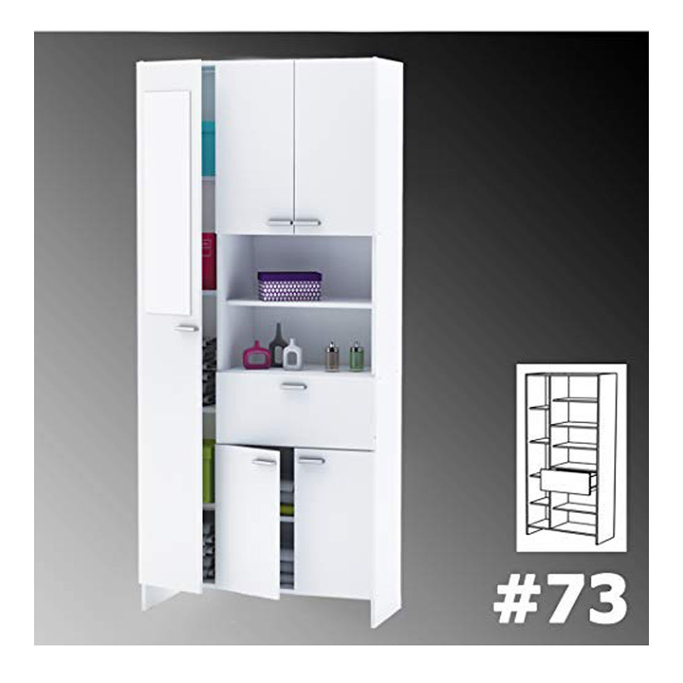 Miniaturbild: Badschrank Coral weiß Hochschrank Badezimmerschrank Regal Spiegel Hängeschrank