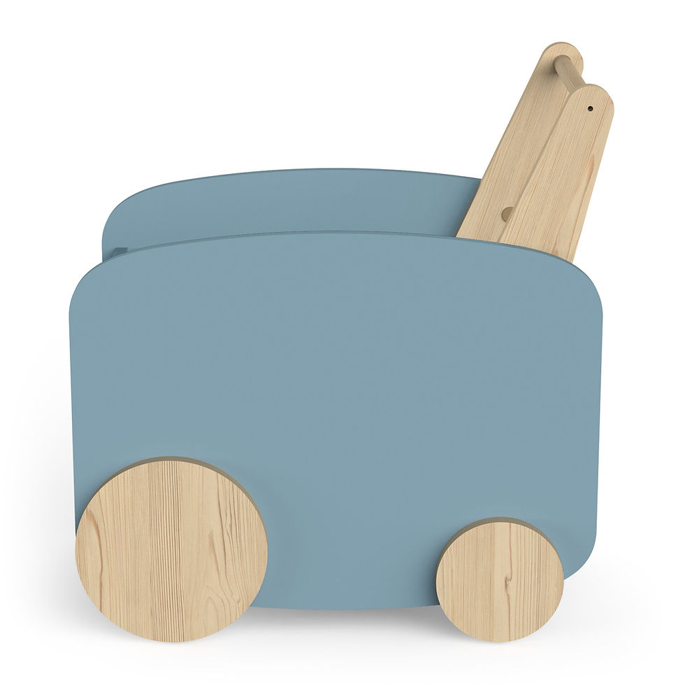 Miniaturbild: Spielzeugtruhe Spielzeugbox Spielwagen Spielauto MDF Holz 55x53x35 cm 7kg