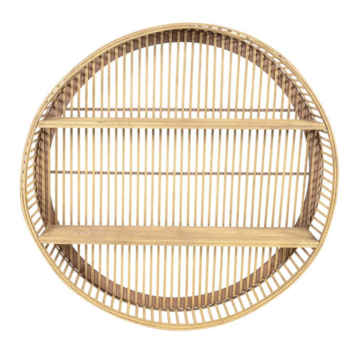 Design Bambus Wandregal rund 60 cm Durchmesser Outdoor Gartenregal | habeig