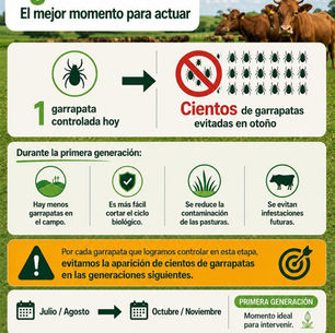 La primera generación marca el momento de mayor impacto para controlar la garrapata