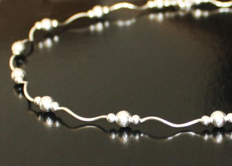 Thumbnail: Geometric Sterling Silver minimalist necklace, Silver Wedding Anniversary Gift